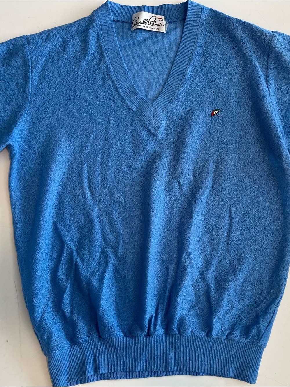 Vintage Mens / Unisex V-Neck Sweater Vest in Blue
